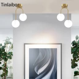 TINLAIBOR Simplicity Acrylic White Ball Ceiling Light G9 Bulbs Aisle Corridor Porch Bedroom Cloakroom Art Ceiling Lamp