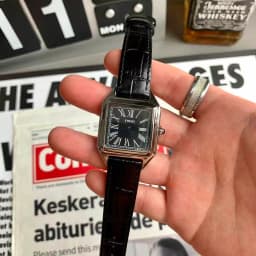 Luxury Watch for Men Square Rectangle Reloj Sliver Orologio Black Leather Strap Stainless Steel Quartz Wristwatch Male Man Clock