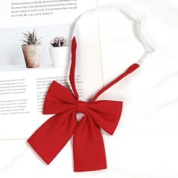 Lazy JK Small Necktie Bowtie For Student Basic Style School Uniform Classic Ties Solid Bow Ties Cravats Girls Red Bowties