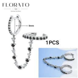 FLORATO 925 Sterling Silver Earrings Chain Tassel Pendant Earrings Zircon Silver Earrings for Women Trend Luxury Wedding Jewelry