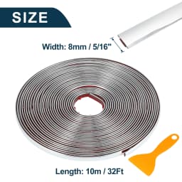 3M/5M Exterior Car Chrome Body Strip Bumper Auto Door Protective Moulding Styling Trim Sticker 6MM 8MM 10MM 12MM 15MM 20MM 30MM