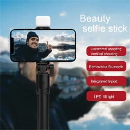 Wireless Selfie Stick Retractable Multifunctional Mini Tripod Holder With LED Fill Light Bluetooth Remote Shutter For Shoot Vlog
