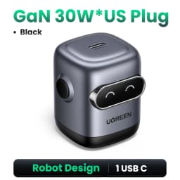 【US Plug】UGREEN 65W 30W GaN Charger Robot Design QC4.0 3.0 PPS for iPhone 18 17 16 Pro Macbook Laptops Tablet PD3.0 Fast Charg