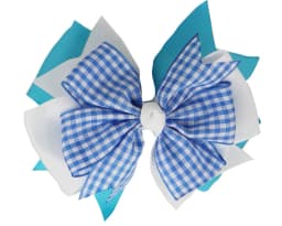 NEW Plaid Bows 4INCH School Hair Bows First Day Gingham Ribbon Stacked Bow Hair Clip Hairpin For Baby Girl Accessories