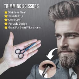 Gracemen Beard Template Kit - 11 in 1 Grooming Suit for Men - Beard Stencil & Brush & Comb & Razor & Scissors with Storage Bag