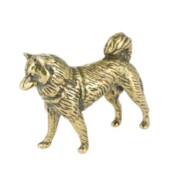 1Pc Retro Brass Tea Pet Animal Dog Statue Cute Puppy Miniature Figurine Home Office Desk Decor Gift