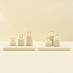 WoodTen 3PCS Set Rings Display Rack Jewelry Display Stand Microfiber Pearl Ring Jade Earring Counter Display Stand Ring Holder