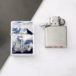 Marlboro Creative and Personalized Grinding Wheel Kerosene Lighter Gift Box World-famous Scenic Spots Men's Gift Wholesale