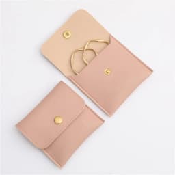 1Pc PU Leather Jewelry Packaging Bags Necklace Ring Bracelet Earrings Organizer Storage Snap High End Mini Gift Jewelry Pouch
