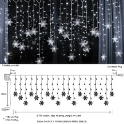 Christmas Fairy Curtain String Lights 3.4M LED Star Deer 220V 110V Garland Festoon for Xmas Tree New Year Navidad Party Decor