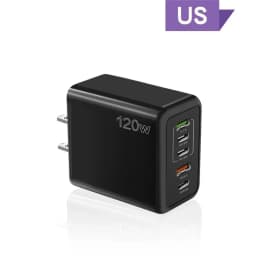 120W 5 Ports USB Charger Type C Fast Charging Mobile Phone Travel Wall Adapter For iPhone 15 Samsung Xiaomi Huawei EU/US/UK Plug