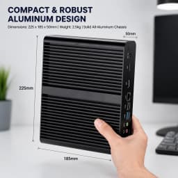 Partaker 12th Gen Alder Lake Fanless Mini PC Intel Core I7 1255U 1260P 1165G7 10510U HD DP Win 11 Gaming Desktop Computer