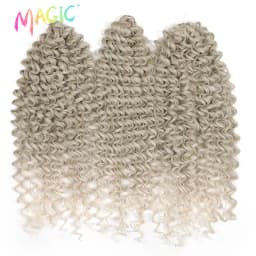 Magic 24 Inch Brown Blonde Deep Wave Synthetic Hair Bundles High Temperature Fiber Crochet Braiding Hair Extensions For Women