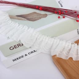 5cm Wide 100cm Long Black White 3D Pleated Chiffon Lace Ruffle Embroidery Double Laminated Wrinkle Trim Applique Fabric Ribbon
