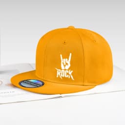 Cool Rock Hand Printed Black Snapback Adjustable Casual Hip Hop Outdoor Unisex Hard Brim Baseball Cap For Men