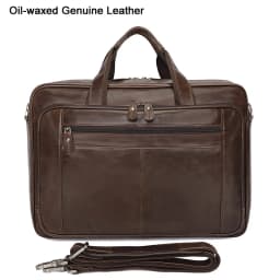 High Quality Genuine Leather Men Briefcase Business Bag Crazy Horse Leather Large 17'inch Laptop Bag Male Portfolio Office Case