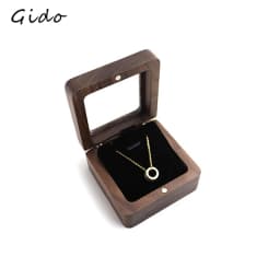 Black Walnut Small Jewelry Gift Packaging Storage Box Window Jewelry Box Fashion Pendant Necklace organizador de joyas
