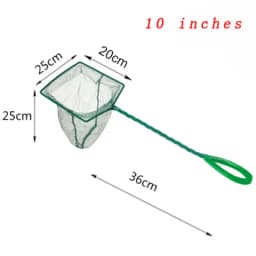 Large 3-12 Inches Fish Net Long Handle Square Aquarium Accessories Betta Shrimp Net Fishing Net Fish Tank Cleaning Tools