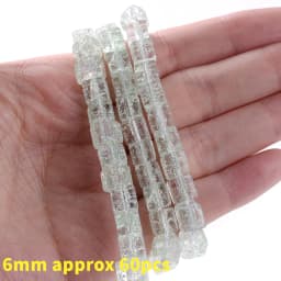 Natural Stone Square Beads Crack Crystals Gem Loose Spacer Cube Beads for Jewelry Making DIY Bracelet Necklace Accessories 6mm