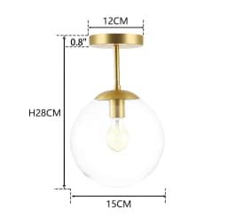 Postmodern Glass Ceiling Lamp Creative Simple Aisle Bedside Personalized Living Room Mirror Front Wrought Iron Lamp