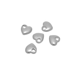 5Pcs Stainless Steel 4 Style Classical Heart Charms Pendants DIY Jewelry Making Necklace Bracelets Findings