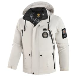 High-End Men's Winter Hooded down Jacket Windproof Warm Thick White Duck down Outdoor Top for Cold Weather