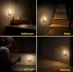 1/2/4pcs LED Night Light, Adjustable Brightness Warm White Mini Night Light with Auto On/Off, Wall-Mounted Plug-In