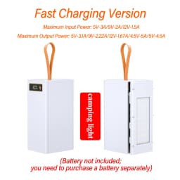 40 Cells 18650 DIY Power Bank Case Kit Detachable No Soldering Wireless Charge Camping Light Mobile Power Shell Without Battery