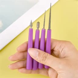 1/4 Pcs Diamond Tipped Bead Reamer Burr Beading Hole Enlarger Tools Puncher for DIY Jewelry Making Glass Bead File Reamer Tools
