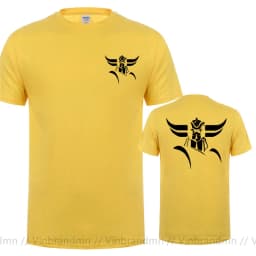 Front Back Print Goldorak Grendizer Mazinger Z T-Shirt Japanese Cartoon Design Summer Men's Tees Tops Short Sleeve Cotton Tshirt
