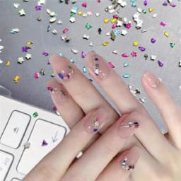 Mini Nail Art Rhinestones Crystal Acrylic Flatback Diamonds Mixed Shape Sparkle DIY Nail Luxury Manicure Accessories