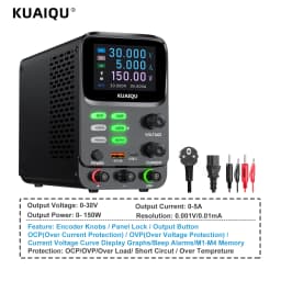 AC to DC Lab Power Supply 30V 10A Adjustable Bench Power Source 60V 5A 120V 3A For Mobile Phone Repair Battery USB Fast Charging