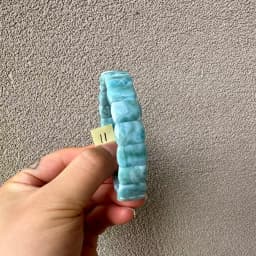 2026 AAA Grade Natural Larimar/Copper Pectolite Bead 10x14mm Bracelet Dominicana Genuine Larimar Gemstone Bangle Woman Wholesale