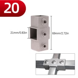 1Pcs Square Tube Connection Piece Aluminum Alloy Elbow Three-way Square Pipe Fixed Joint Storage Rack Rack