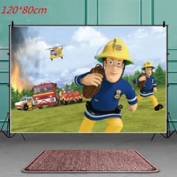 Fireman Sam Theme Happy Birthday Party Supplies Background Banner Paper Cup Plate Napkins Kids Boys Favor Balloons Decorations