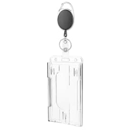 Transparent Cards Slots ID Tag Badge Holder with Badge Reel Cards Storage Organizer Employee Pass Work Card Case Sleeve