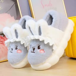 White Rabbit Hare Slippers Women's Cute Animal Platform Home Mules Shoes Girls Bedroom Plush Slides Slipper Ears Indoor Shoes