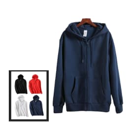 customized LOGO spring and autumn Joker young men's and women's solid zipper cardigan fleece hoodie jacket women coat