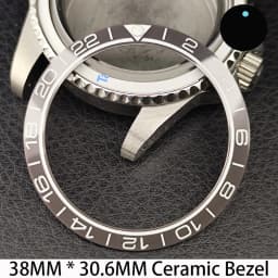 Sloping 38mm * 30.6mm Ceramic/Aluminum Bezel GMT and Diving Watch Insert Fits for 40mm Men's Watch Case Bezel Replacement Insert