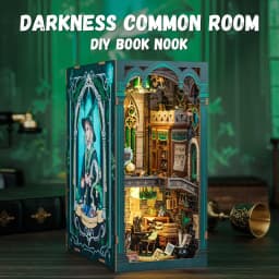CUTEBEE Bookstore Book Nook with Light DIY Miniature Wooden Dollhouse for Decor Gift Bookshelf Insert Kit 3D Puzzle