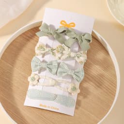 RAINBOW BOWS 10Pcs/set Handmade Fabric Printed Barrette Boutique Mini Bangs Bow Hair Clip Ins Daisy Hairgripes Spring Style