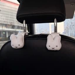2PCS Miffy Rabbit Cartoon Cute Car Hook Ins Multi functional Backrest Car Storage Decoration