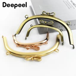 2/5Pcs 10.5/16.5cm Smooth Bow-knot Bags Handle Purse Frames Clutch Kiss Clasp Sewing Brackets DIY Metal Bag Handles Accessory