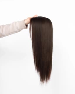 Malaysian Human 100%Hair Wig with Bangs 180% Density Center Part Silk Base Top Wigs Silky Straight Natural Hairline Elegant Hair