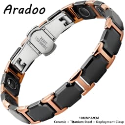 ARADOO Premium Ceramic Bracelet with Magnetic Hematite Titanium Steel Wristband Jewelry Gifts