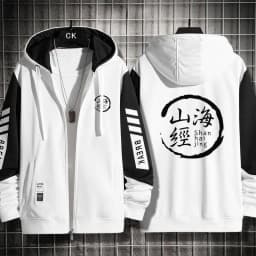 Blue Archive Anime Game Themed Hooded Open Cardigan Jacket Men's Lightweight Hoodie Casual Wear Four Seasons Polyester Fabric
