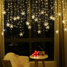 Christmas Snowflake String Lights 3.2M 8 Modes Outdoor Garden Patio Window Roof Decor Warm, White, Multicolor Holiday Decor Set
