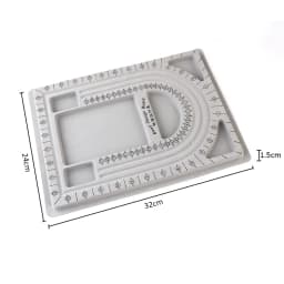 1PC Grey Flocked Bead Board Bracelet Necklace Beading Organizer Tray Beading Accessories Measuring Tool For Jewelry Making