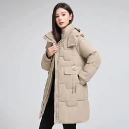 Korean Lady Long Bright Puffer Coat Autumn Winter Female Warm Down Cotton Jacket 2025 Women Black Parka Outwear