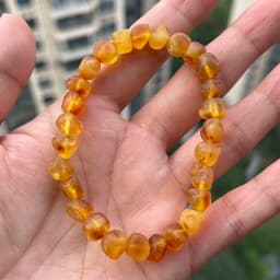 Yoowei 100% Real Amber Bracelet for Unisex Genuine Black Bead Irregular Natural Plant Medical Healing Jewelry Gift Wholesale
